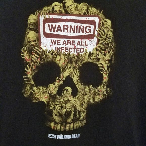 Warning We Are All Infected Mens Muscle Tee Shirt - Picture 4 of 5